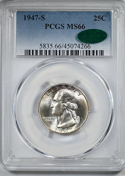 1947-S Washington Quarter 25C PCGS MS66 CAC