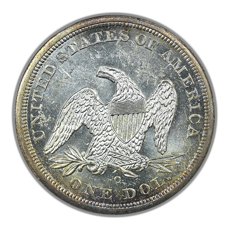 1860-O Liberty Seated Dollar $1 ANACS Soapbox MS61PL - Prooflike
