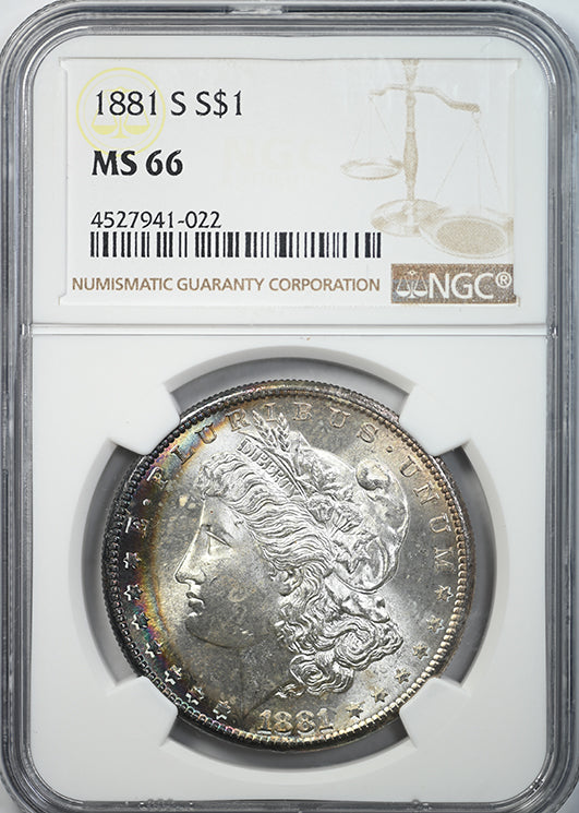 1881-S Morgan Dollar $1 NGC MS66 - TONED! Obverse Slab