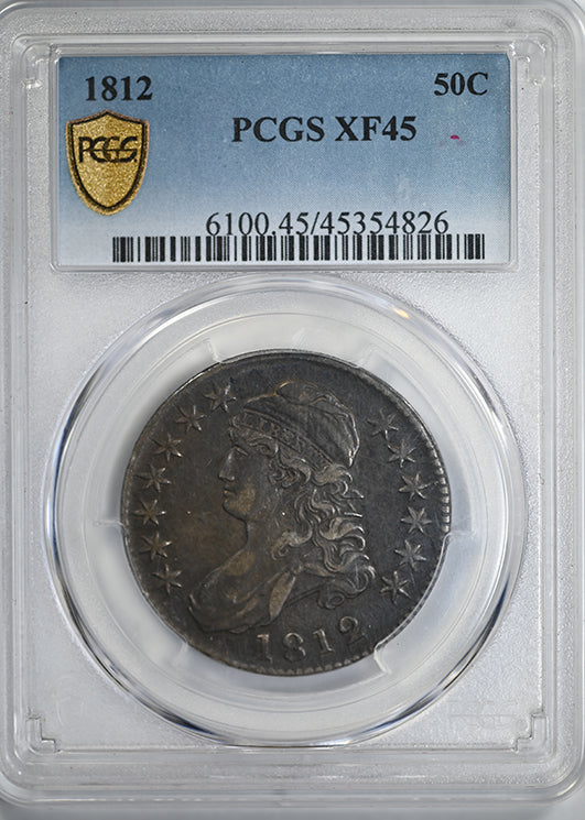 1812 Capped Bust Half Dollar 50C PCGS XF45 Obverse Slab