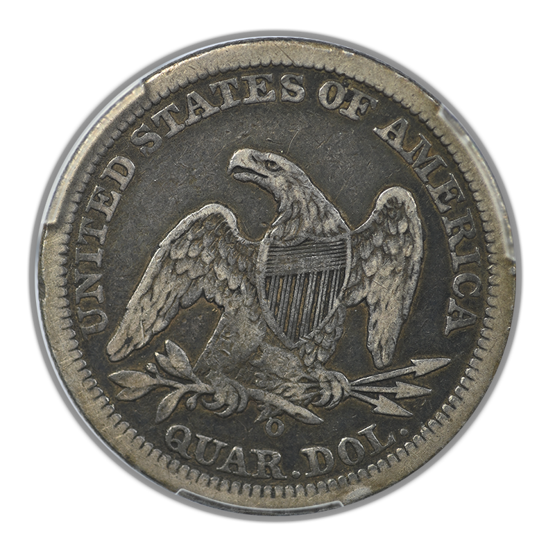 1842-O Liberty Seated Quarter 25C PCGS VF20 CAC - Large Date Reverse