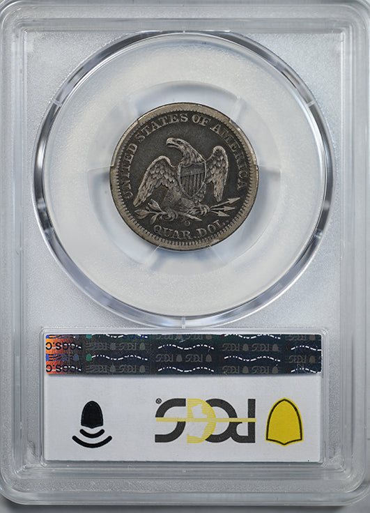 1842-O Liberty Seated Quarter 25C PCGS VF20 CAC - Large Date Reverse Slab