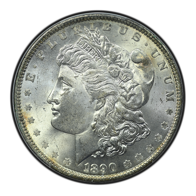 1890 Morgan Dollar $1 PCGS MS64+ - Reverse Toning! Obverse