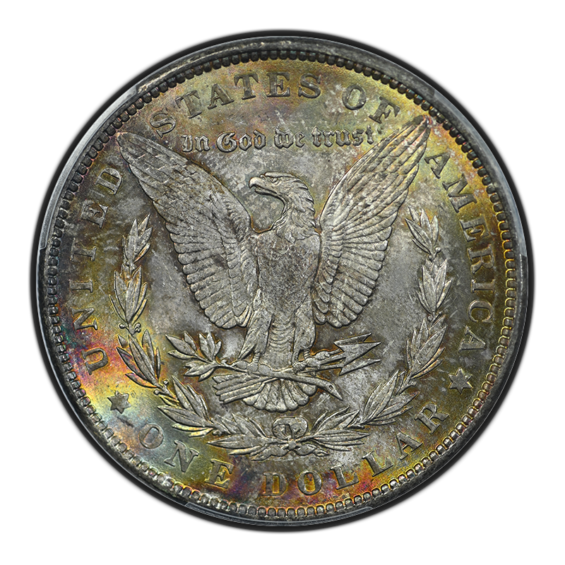 1890 Morgan Dollar $1 PCGS MS64+ - Reverse Toning! Reverse