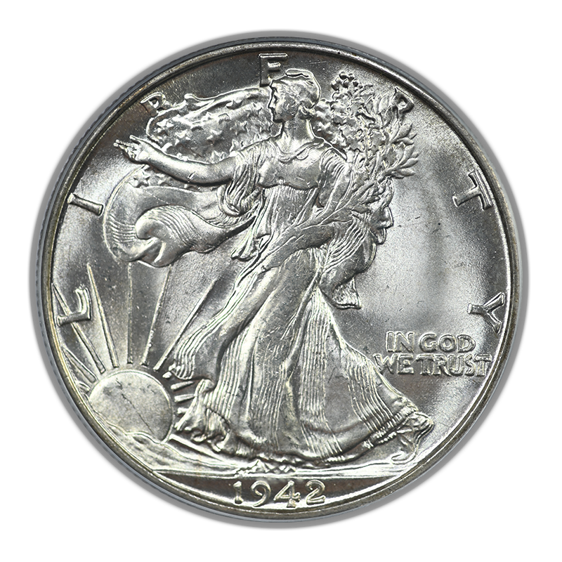 1942-S Walking Liberty Half Dollar 50C PCGS MS65 OGH