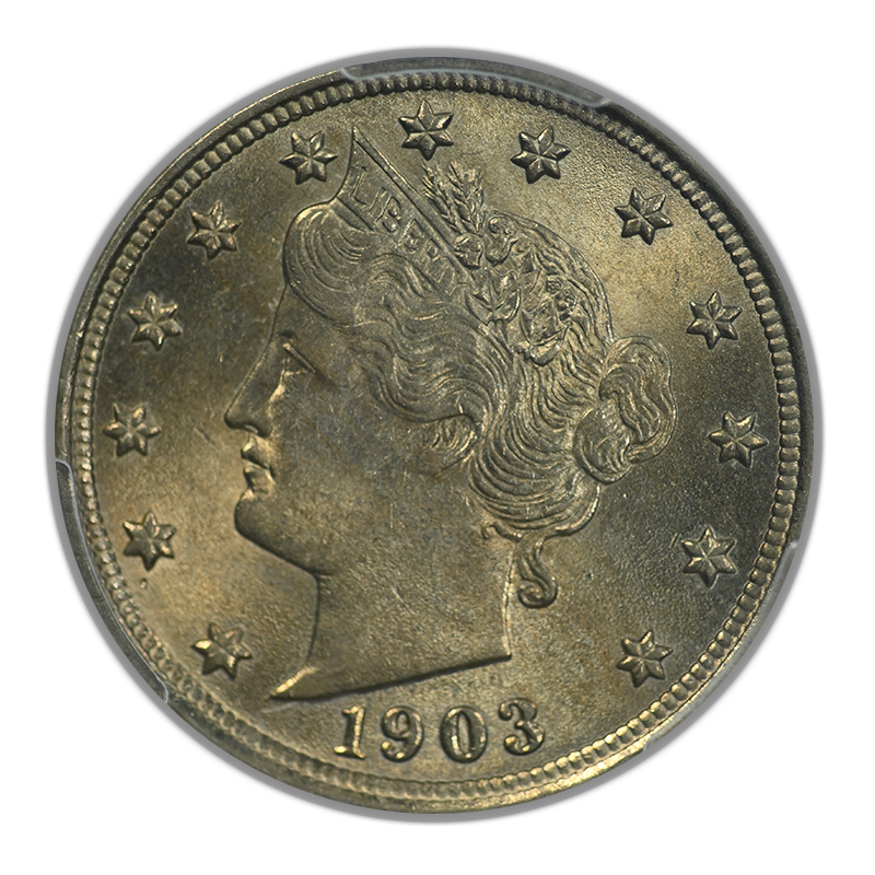 1903 Liberty V-Nickel 5C PCGS AU58 Obverse