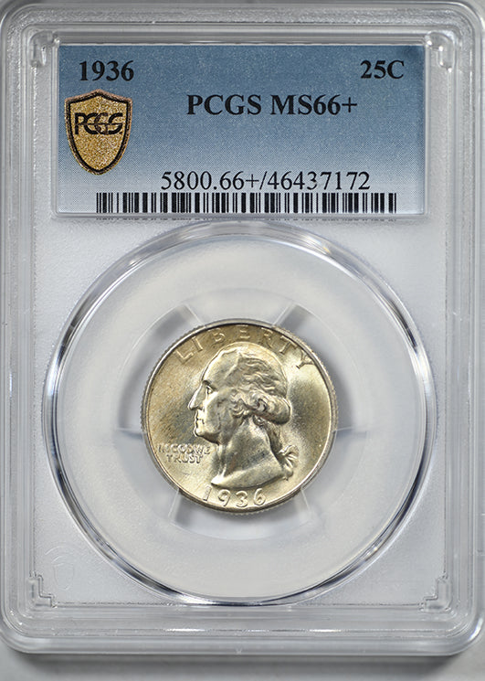 1936 Washington Quarter 25C PCGS MS66+