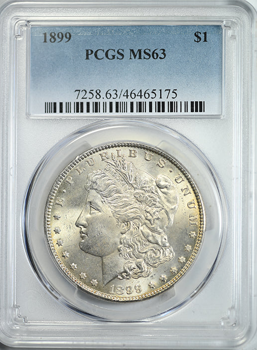 1899 Morgan Dollar $1 PCGS MS63 Obverse Slab