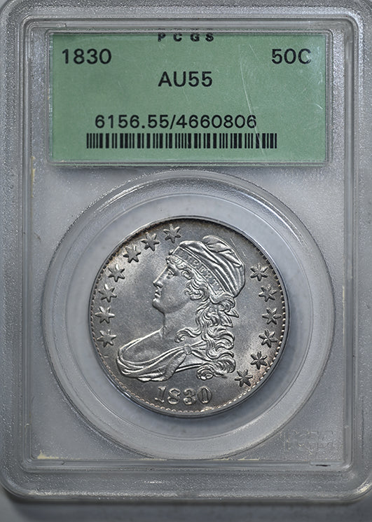 1830 Capped Bust Half Dollar 50C PCGS AU55 OGH Americana Rare Coin