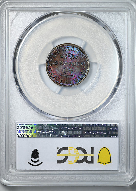 1863 New York Civil War Token Alden & Frank PCGS MS65BN F-140A-2a1 Bronze - TONED!