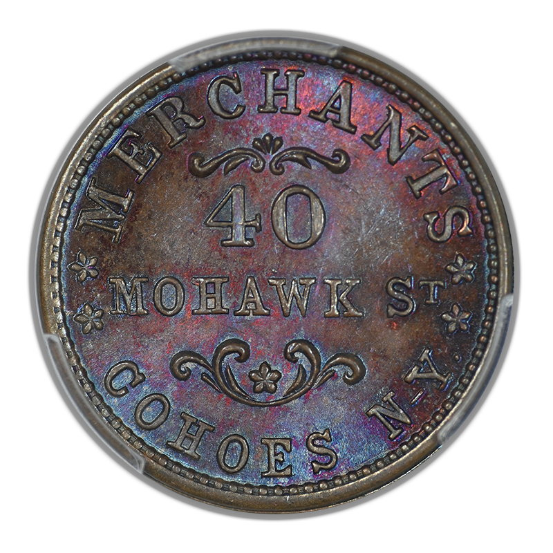 1863 New York Civil War Token Alden & Frank PCGS MS65BN F-140A-2a1 Bronze - TONED!