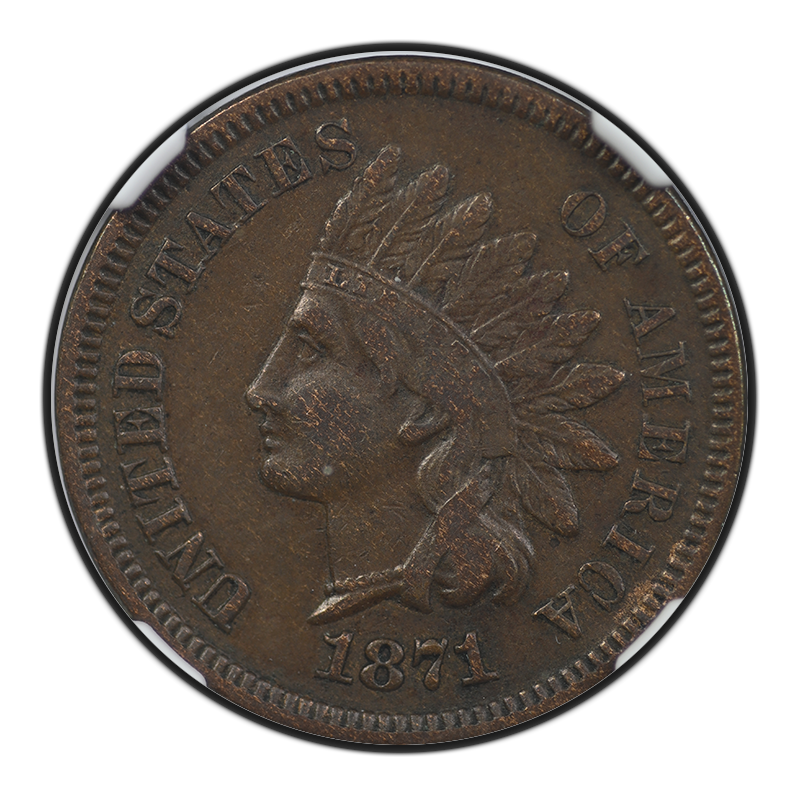 1871 Indian Head Cent 1C NGC XF40BN Obverse