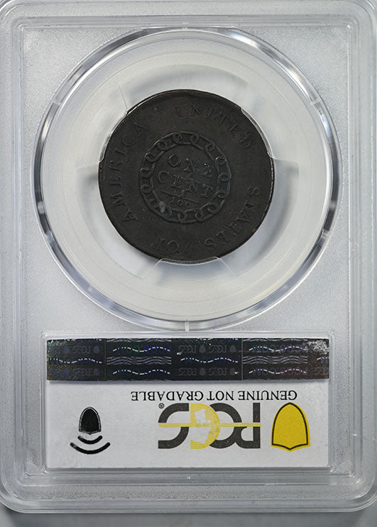 1793 Flowing Hair Large Chain Cent 1C PCGS XF Detail Reverse Slab