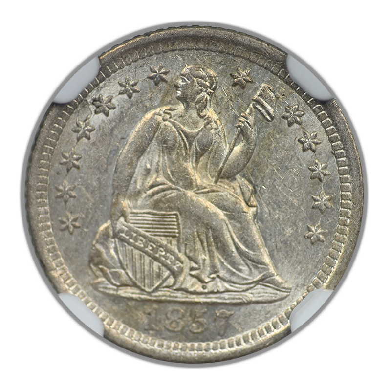 1857-O Liberty Seated Half Dime H10C NGC AU58