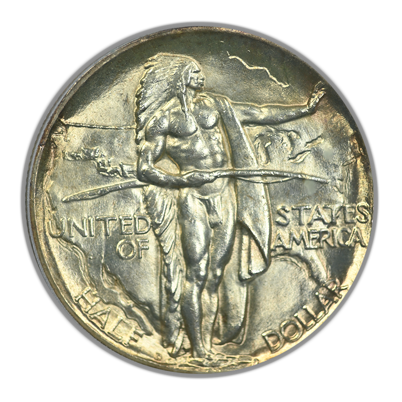 1933-D Oregon Trail Classic Commemorative Half Dollar 50C PCGS MS63 CAC OGH Obverse