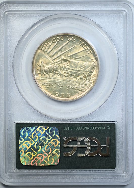 1933-D Oregon Trail Classic Commemorative Half Dollar 50C PCGS MS63 CAC OGH Reverse Slab