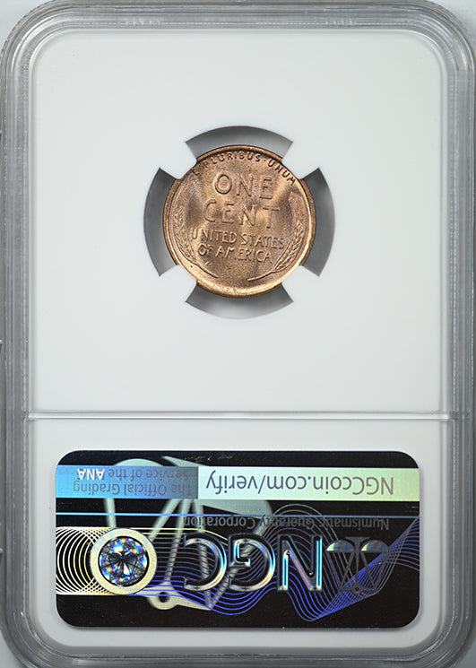1909 VDB Lincoln Wheat Cent 1C NGC MS66RD Reverse Slab