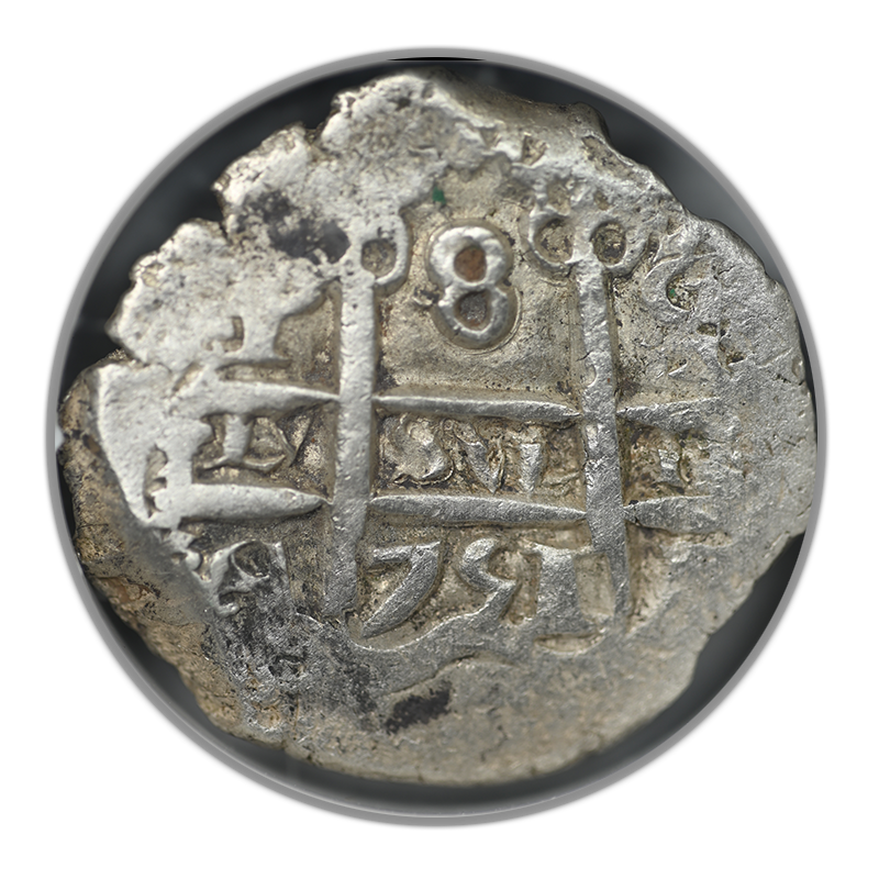 1751 P q Bolivia 8R Reales Cob NGC XF40
