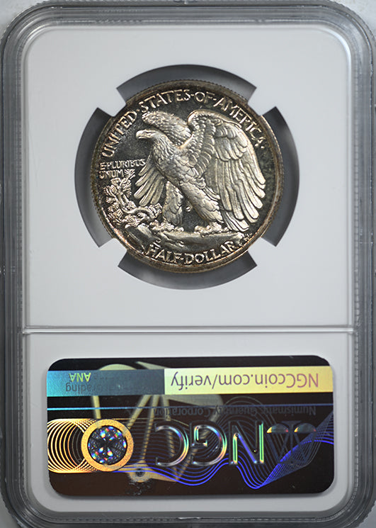 1942 Proof Walking Liberty Half Dollar 50C NGC PF63 CAC Reverse Slab