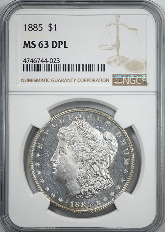 1885 Morgan Dollar $1 NGC MS63DMPL - Deep Mirror Prooflike