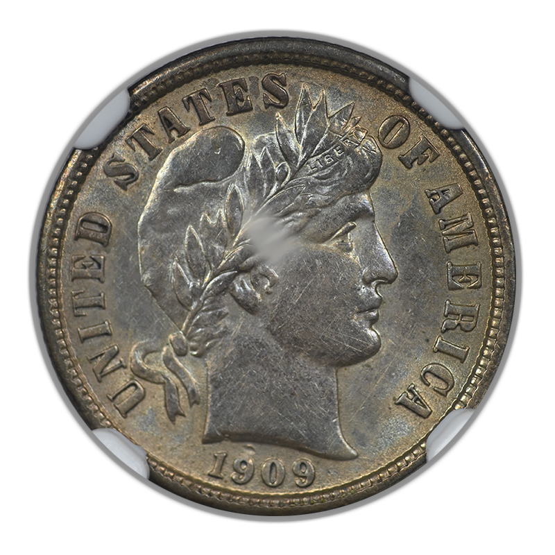 1909 Barber Dime 10C NGC AU58
