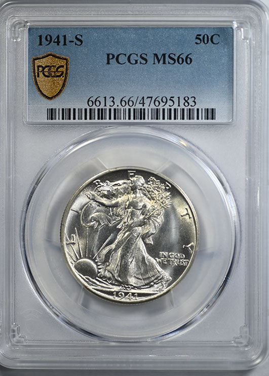 1941-S Walking Liberty Half Dollar 50C PCGS MS66