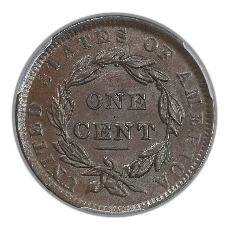 1837 Coronet Head Large Cent 1C PCGS MS62BN - Head of 1838