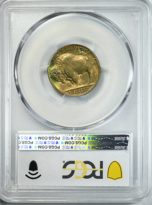 1938-D Buffalo Nickel 5C PCGS MS67+ - TONED! Reverse Slab