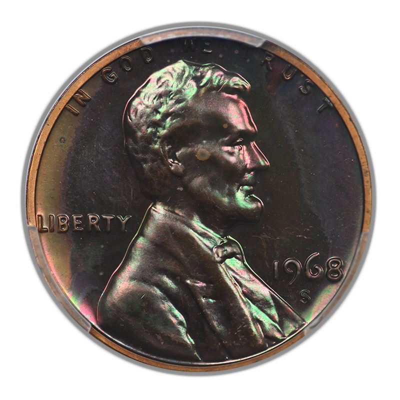1968-S Proof Lincoln Memorial Cent 1C PCGS PR65BN - TONED!