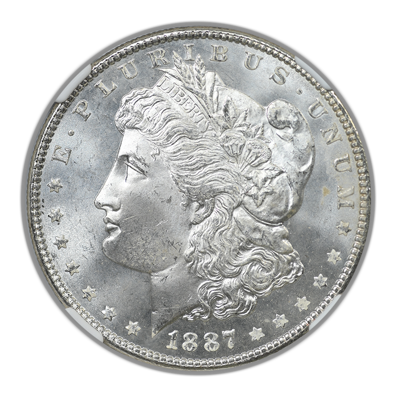 1887 Morgan Dollar $1 NGC MS66+ New York Bank Hoard From U.S. Treasury Bag