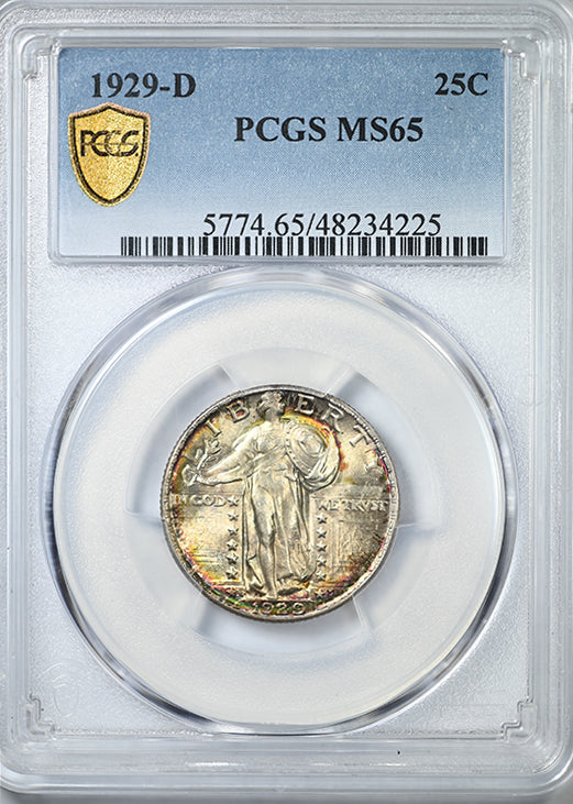 1929-D Standing Liberty Quarter 25C PCGS MS65 - TONED!