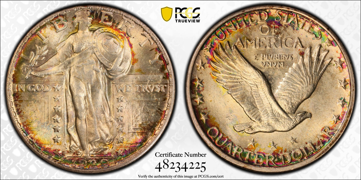 1929-D Standing Liberty Quarter 25C PCGS MS65 - TONED!