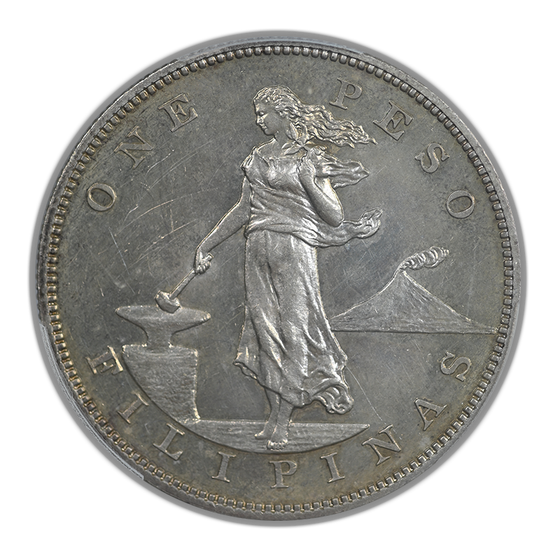 1904 Proof USA Philippines Peso PCGS PR63 - NICE COLOR!
