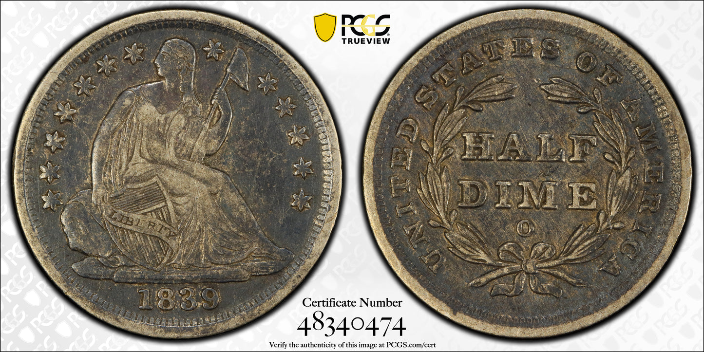 1839-O Liberty Seated Half Dime H10C PCGS VF30