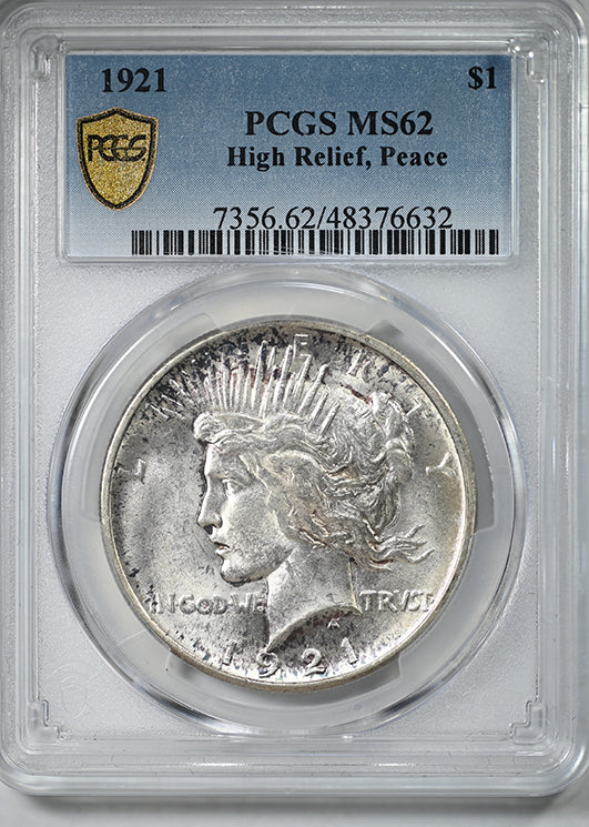 1921 Peace Dollar $1 PCGS MS62
