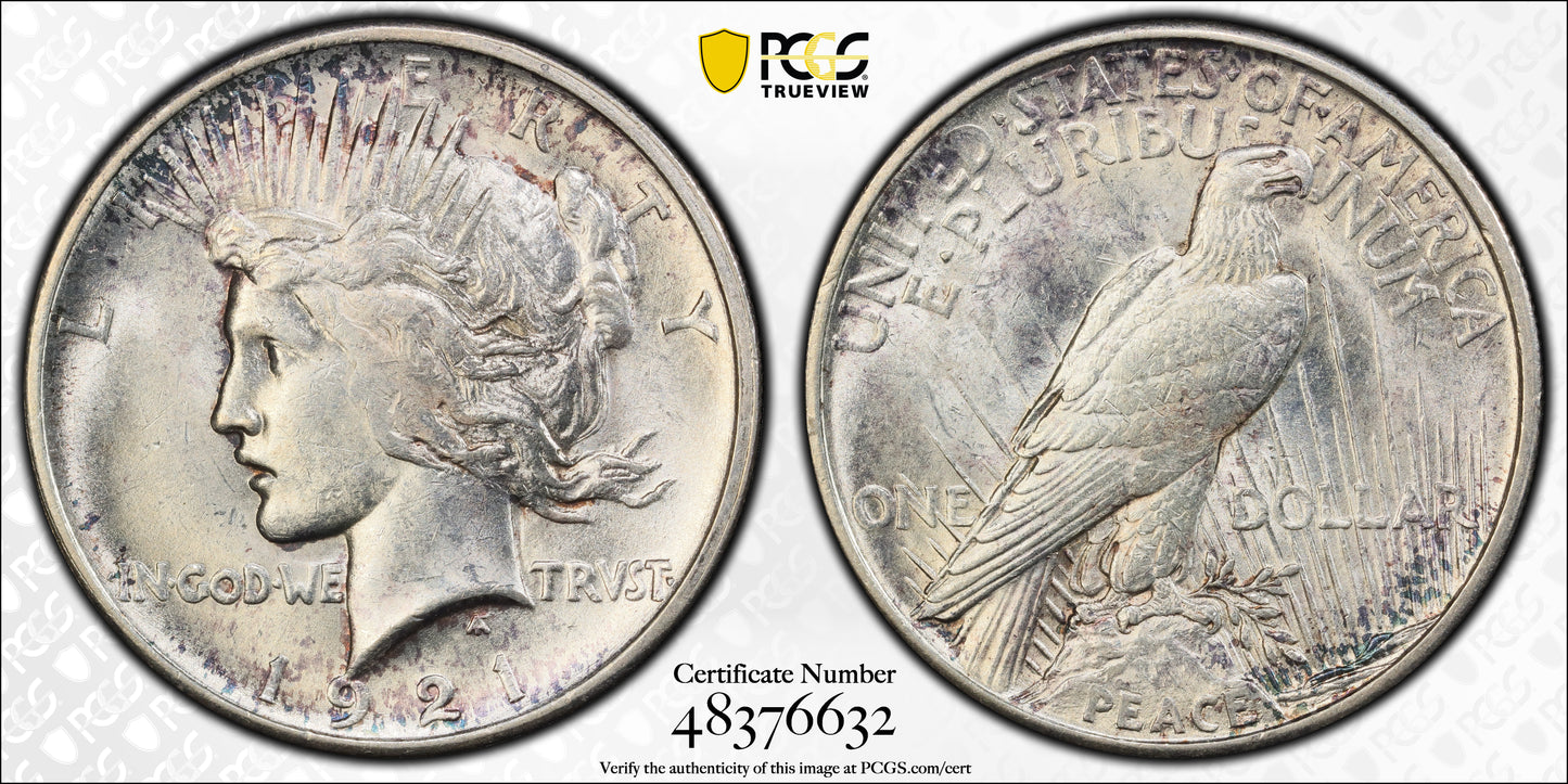 1921 Peace Dollar $1 PCGS MS62