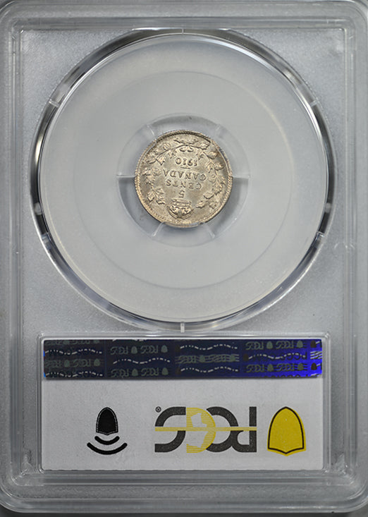 1910 Canada 5C Cents PCGS MS62 - Pointed Leaves
