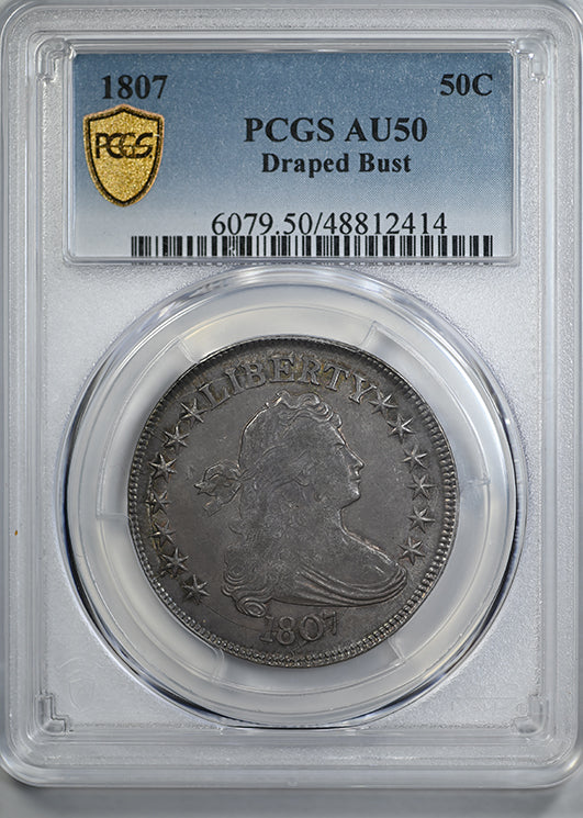 1807 Draped Bust Half Dollar 50C PCGS AU50 – Americana Rare Coin