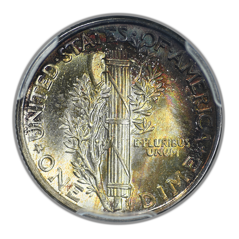1943 Mercury Dime 10C PCGS MS67 - TONED!