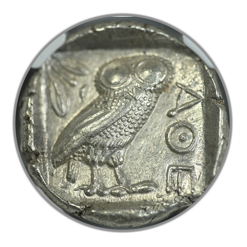 c. 5th-4th Centuries BC Near East or Egypt Athenian Owl AR Tetradrachm NGC Choice AU Obverse