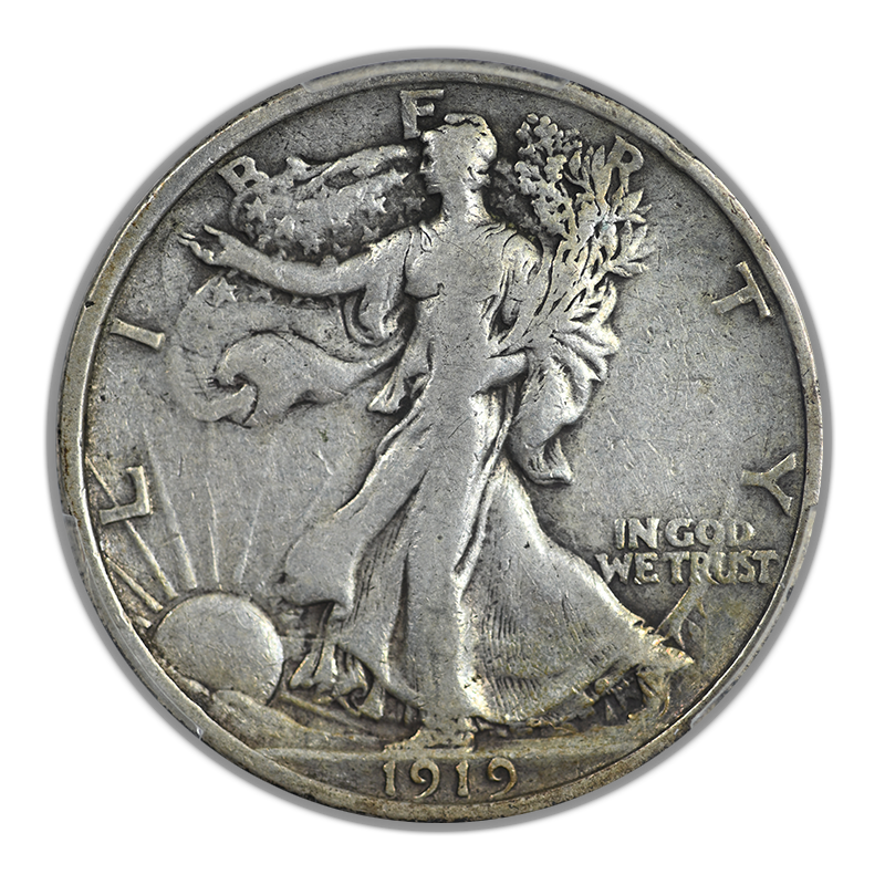 1919 Walking Liberty Half Dollar 50C PCGS VF20 CAC