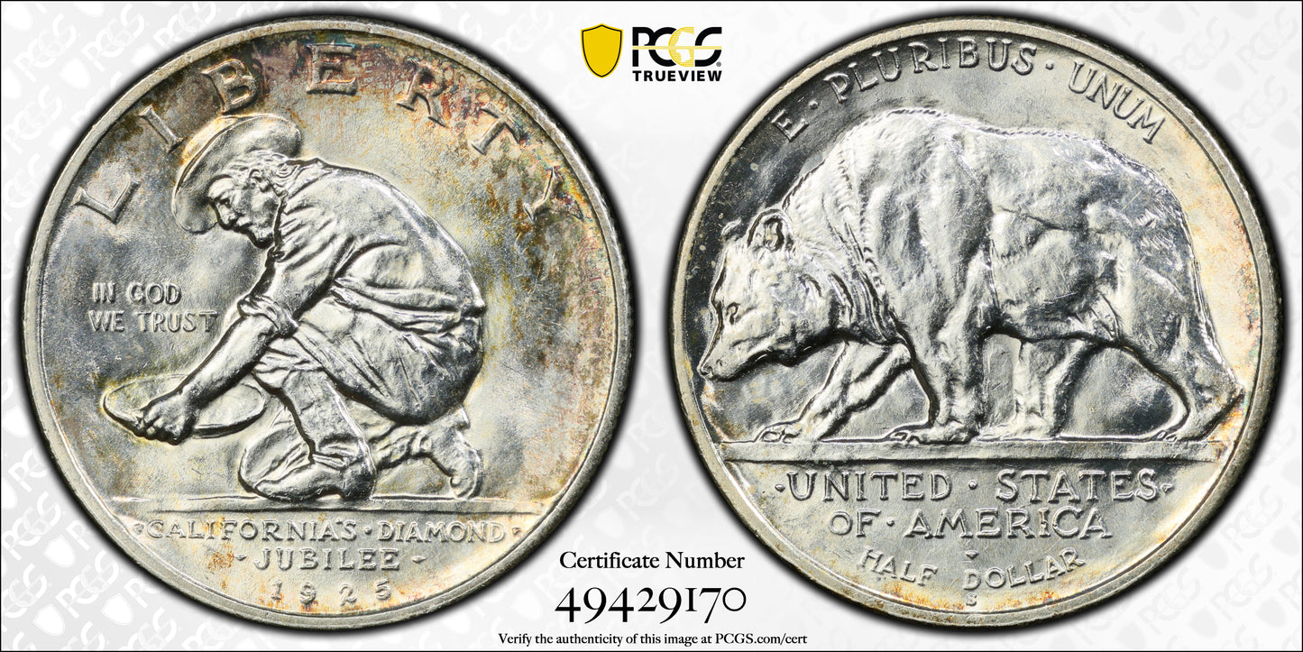 1925-S California Classic Commemorative Half Dollar 50C PCGS MS65