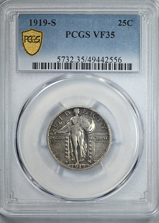 1919-S Standing Liberty Quarter 25C PCGS VF35