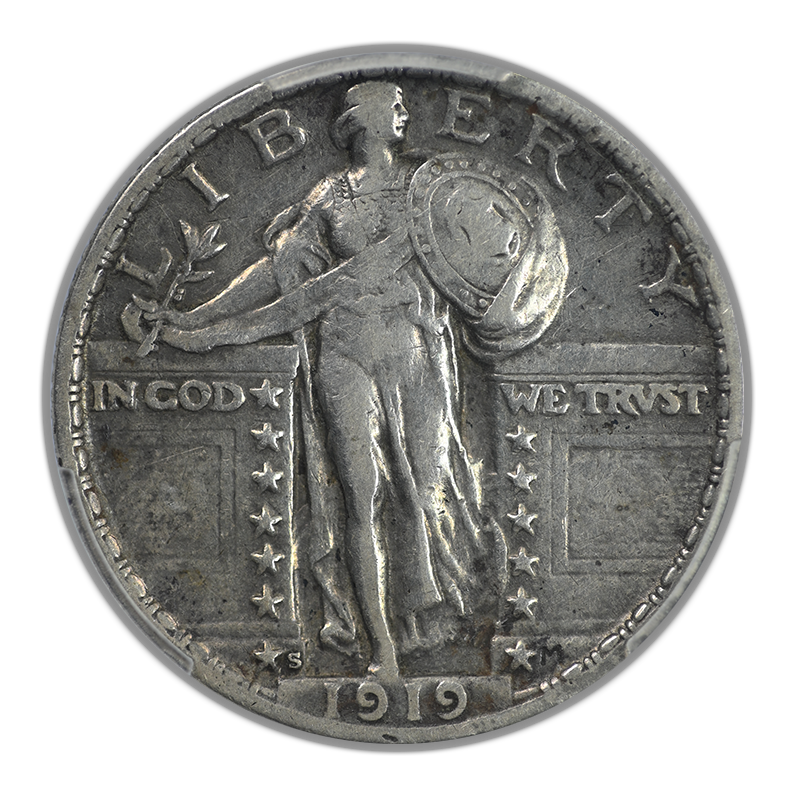 1919-S Standing Liberty Quarter 25C PCGS VF35