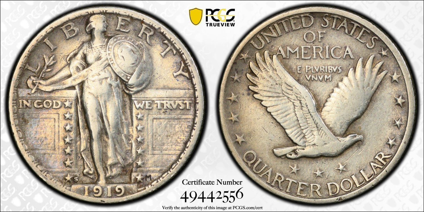 1919-S Standing Liberty Quarter 25C PCGS VF35