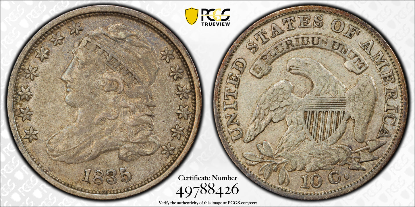 1835 Capped Bust Dime 10C PCGS VF35