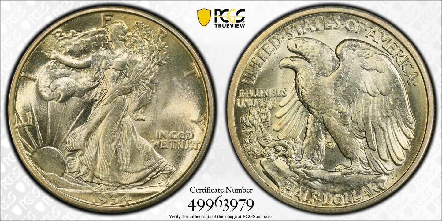1934-D Walking Liberty Half Dollar 50C PCGS MS66