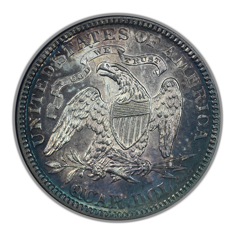 1891 Liberty Seated Quarter 25C ANACS Soapbox MS62 - TONED!