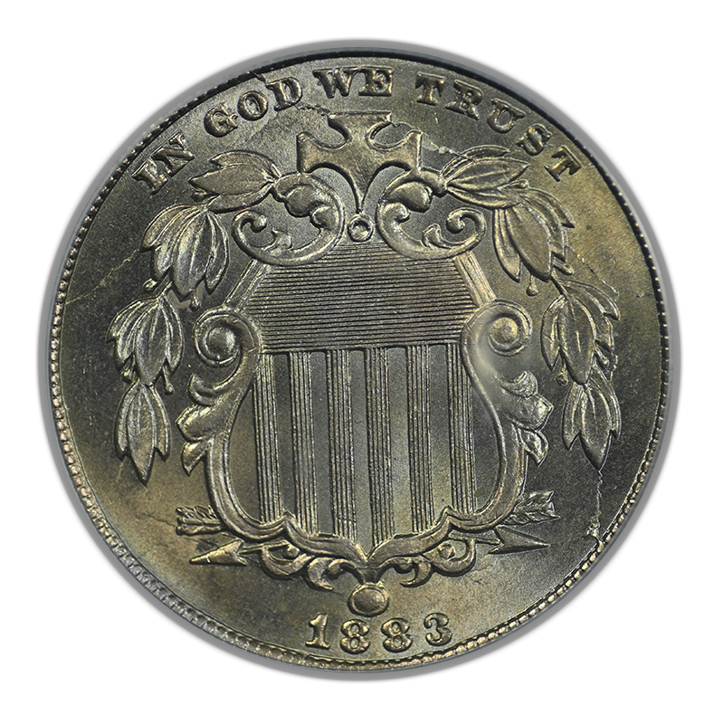 1883 Shield Nickel 5C PCGS MS66 Obverse