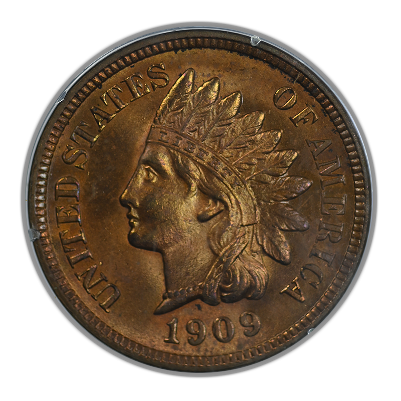 1909-S Indian Head Cent 1C PCGS Rattler MS64RB CAC Obverse